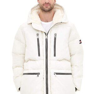 Tommy Hilfiger Men's Heavyweight Quilted Sherpa Hooded Parka, L